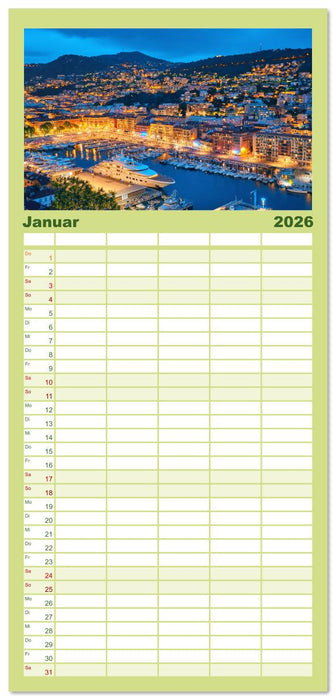 Lebendige Cote d'Azur: Die azurblaue Küste (CALVENDO Familienplaner 2026)