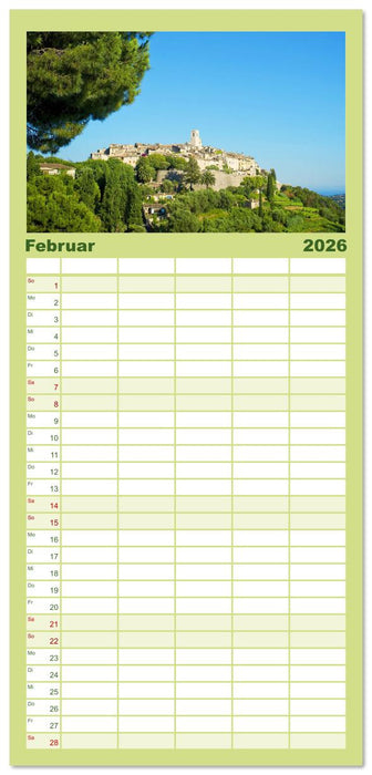 Lebendige Cote d'Azur: Die azurblaue Küste (CALVENDO Familienplaner 2026)