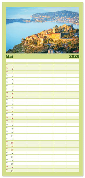 Lebendige Cote d'Azur: Die azurblaue Küste (CALVENDO Familienplaner 2026)