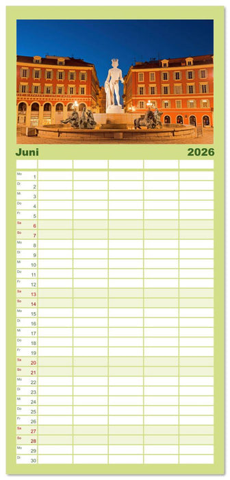 Lebendige Cote d'Azur: Die azurblaue Küste (CALVENDO Familienplaner 2026)