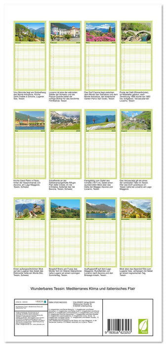 Wunderbares Tessin: Mediterranes Klima und italienisches Flair (CALVENDO Familienplaner 2026)