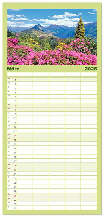 Wunderbares Tessin: Mediterranes Klima und italienisches Flair (CALVENDO Familienplaner 2026)