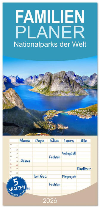 Nationalparks der Welt (CALVENDO Familienplaner 2026)