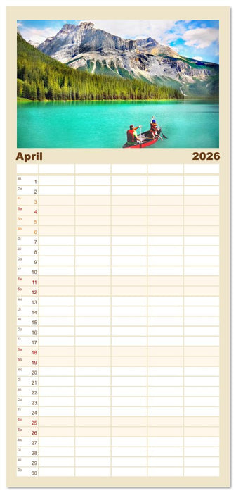 Nationalparks der Welt (CALVENDO Familienplaner 2026)