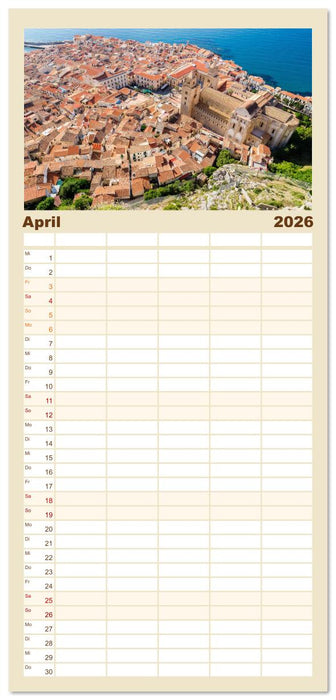 Schönes Sizilien: die Sonneninsel Italiens (CALVENDO Familienplaner 2026)