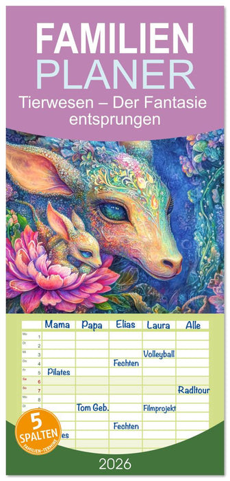 Tierwesen – Der Fantasie entsprungen (CALVENDO Familienplaner 2026)