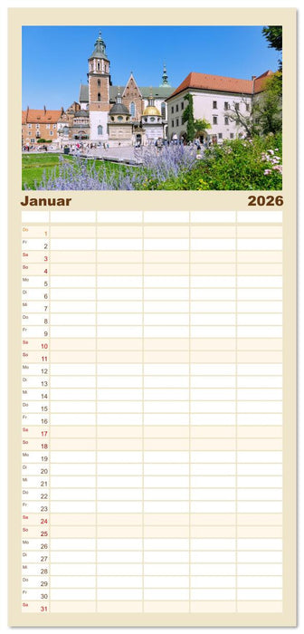 Polen. Von Krakau bis Danzig: Bilder voller Atmosphäre (CALVENDO Familienplaner 2026)