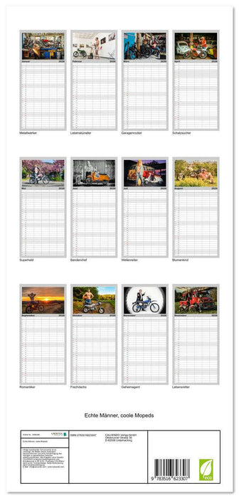Echte Männer, coole Mopeds (CALVENDO Familienplaner 2026)