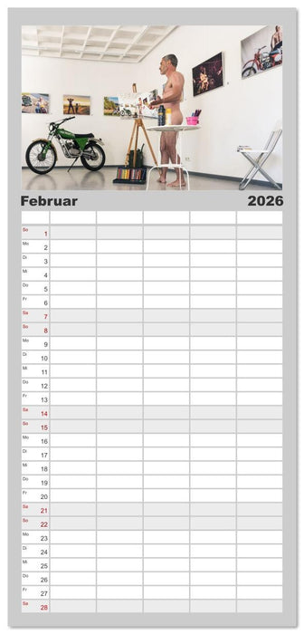 Echte Männer, coole Mopeds (CALVENDO Familienplaner 2026)