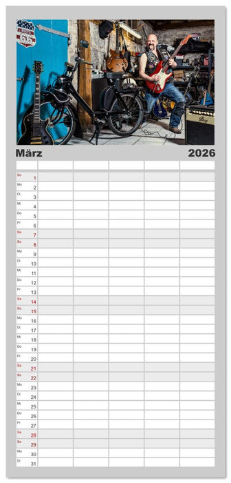 Echte Männer, coole Mopeds (CALVENDO Familienplaner 2026)