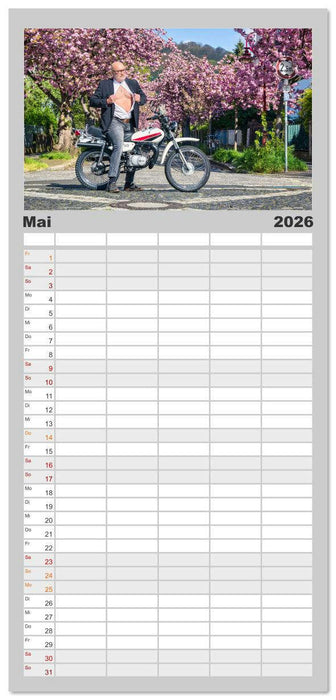 Echte Männer, coole Mopeds (CALVENDO Familienplaner 2026)