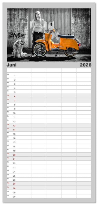 Echte Männer, coole Mopeds (CALVENDO Familienplaner 2026)