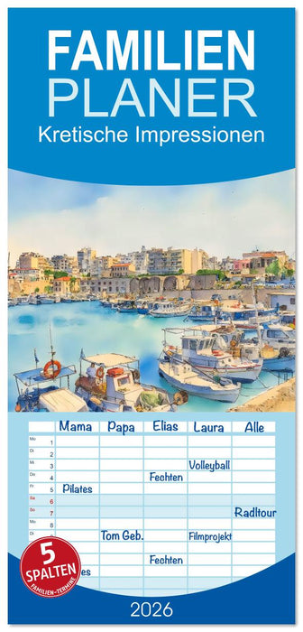 Kretische Impressionen (CALVENDO Familienplaner 2026)