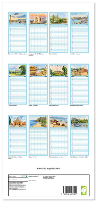 Kretische Impressionen (CALVENDO Familienplaner 2026)