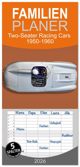 Two-Seater Racing Cars 1950-1960 (CALVENDO Familienplaner 2026)