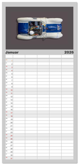 Two-Seater Racing Cars 1950-1960 (CALVENDO Familienplaner 2026)