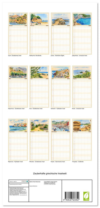 Zauberhafte griechische Inselwelt (CALVENDO Familienplaner 2026)