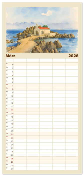 Zauberhafte griechische Inselwelt (CALVENDO Familienplaner 2026)