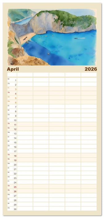 Zauberhafte griechische Inselwelt (CALVENDO Familienplaner 2026)