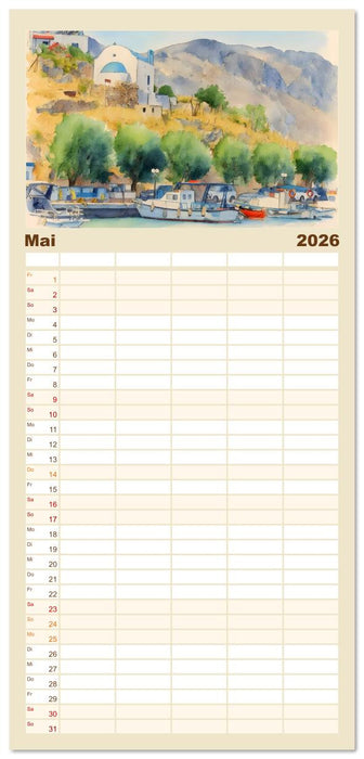 Zauberhafte griechische Inselwelt (CALVENDO Familienplaner 2026)