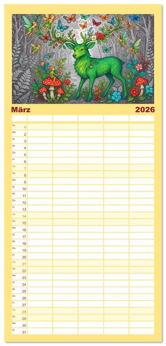 Fabelhafte Mystikwesen (CALVENDO Familienplaner 2026)