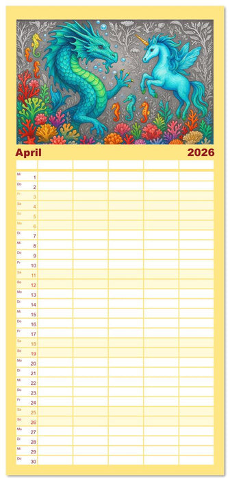 Fabelhafte Mystikwesen (CALVENDO Familienplaner 2026)