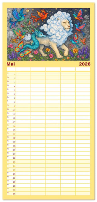 Fabelhafte Mystikwesen (CALVENDO Familienplaner 2026)