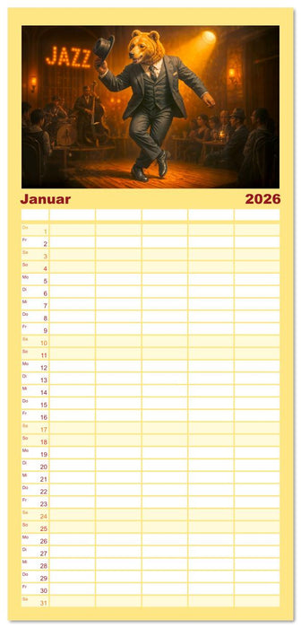 Tierische Redewendungen - Ein Kalender voller Sprüche und Sprachbilder (CALVENDO Familienplaner 2026)