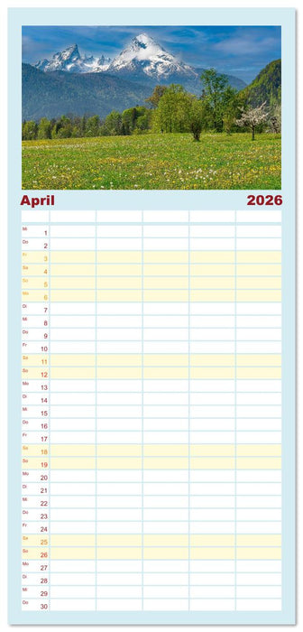 Bayerisches Alpenparadies (CALVENDO Familienplaner 2026)