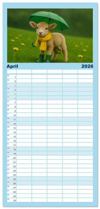 Tierbaby von heute! (CALVENDO Familienplaner 2026)