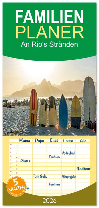 An Rio's Stränden (CALVENDO Familienplaner 2026)