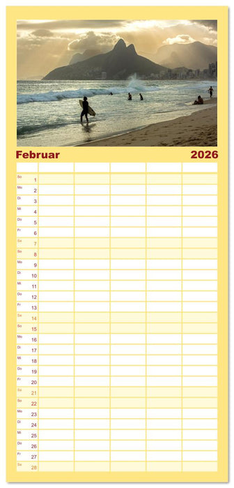 An Rio's Stränden (CALVENDO Familienplaner 2026)