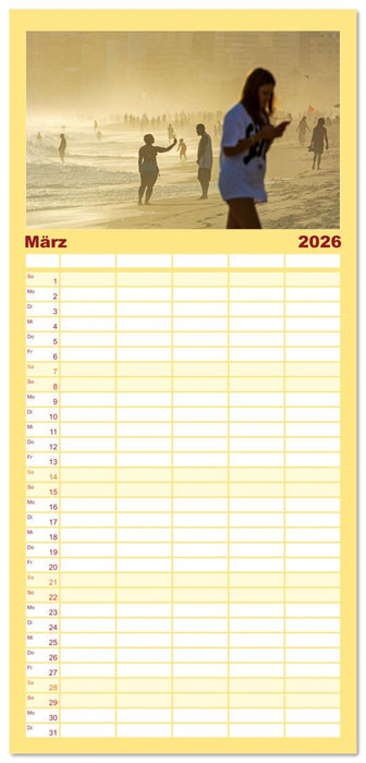 An Rio's Stränden (CALVENDO Familienplaner 2026)