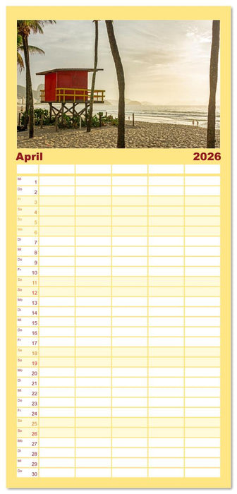 An Rio's Stränden (CALVENDO Familienplaner 2026)