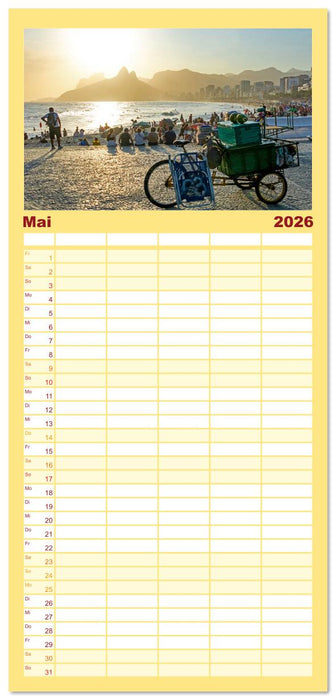 An Rio's Stränden (CALVENDO Familienplaner 2026)