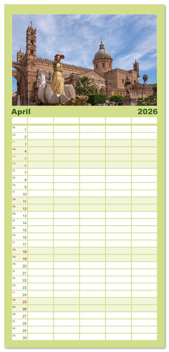 Sizilien – von Cefalù bis Trapani (CALVENDO Familienplaner 2026)