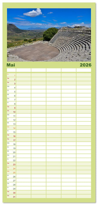 Sizilien – von Cefalù bis Trapani (CALVENDO Familienplaner 2026)