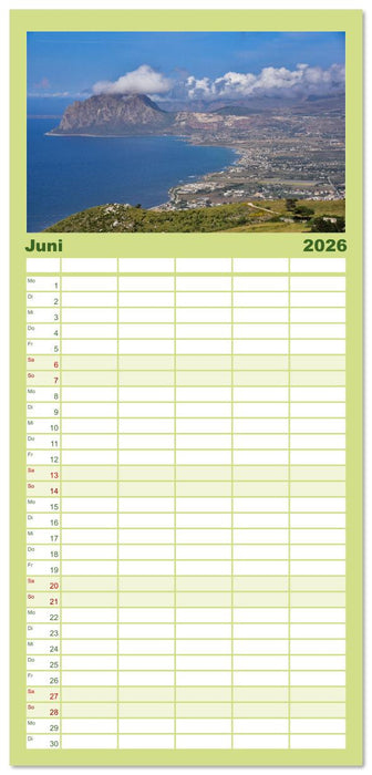 Sizilien – von Cefalù bis Trapani (CALVENDO Familienplaner 2026)