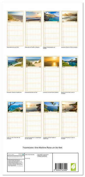 Traumküsten: Eine Maritime Reise um die Welt (CALVENDO Familienplaner 2026)