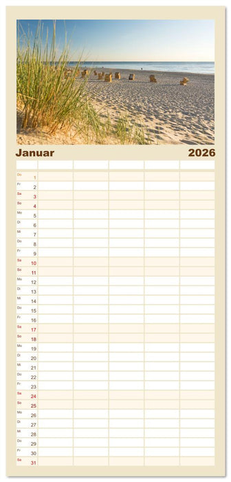 Traumküsten: Eine Maritime Reise um die Welt (CALVENDO Familienplaner 2026)