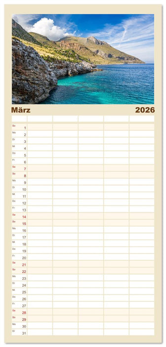 Traumküsten: Eine Maritime Reise um die Welt (CALVENDO Familienplaner 2026)