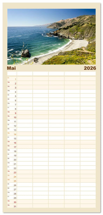 Traumküsten: Eine Maritime Reise um die Welt (CALVENDO Familienplaner 2026)