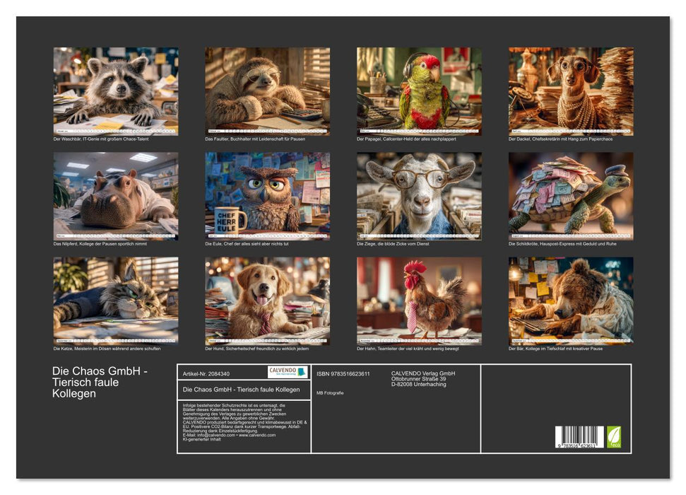 Die Chaos GmbH - Tierisch faule Kollegen (CALVENDO Wandkalender 2026)