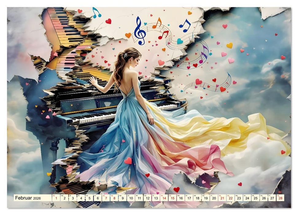 Piano der Träume (CALVENDO Premium Wandkalender 2026)