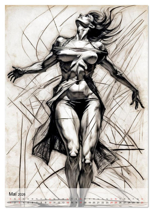 Dynamische Bleistiftporträts (CALVENDO Wandkalender 2026)