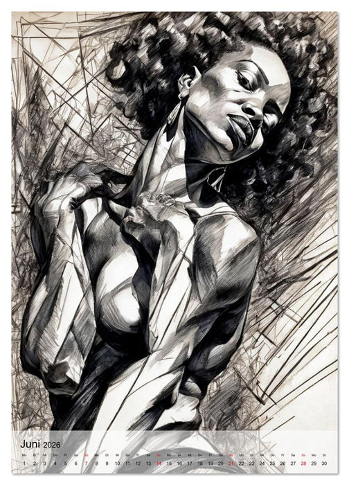 Dynamische Bleistiftporträts (CALVENDO Premium Wandkalender 2026)