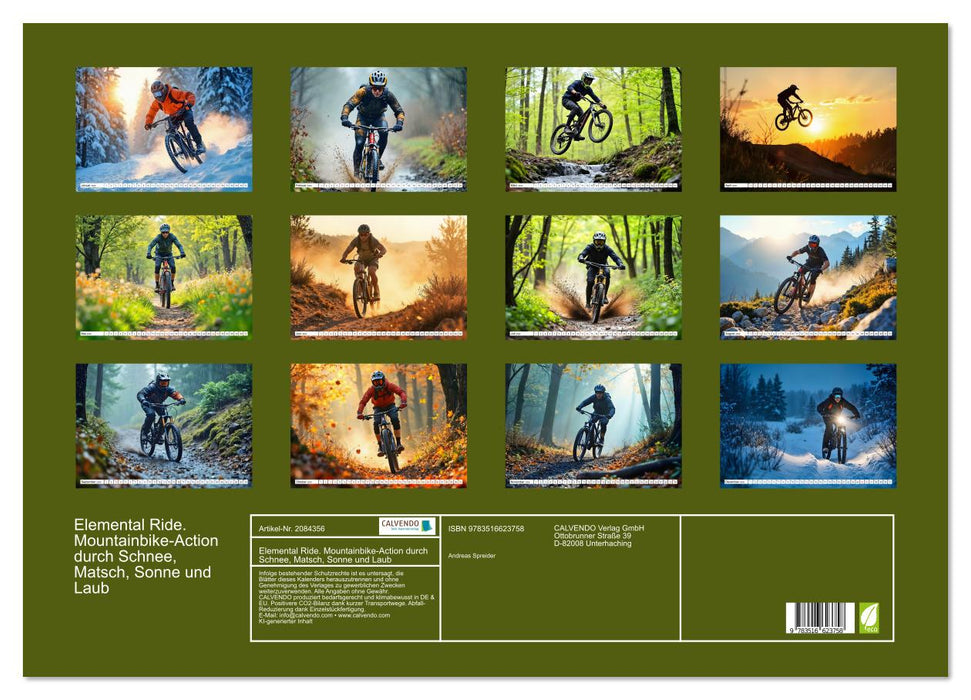 Elemental Ride. Mountainbike-Action durch Schnee, Matsch, Sonne und Laub (CALVENDO Wandkalender 2026)