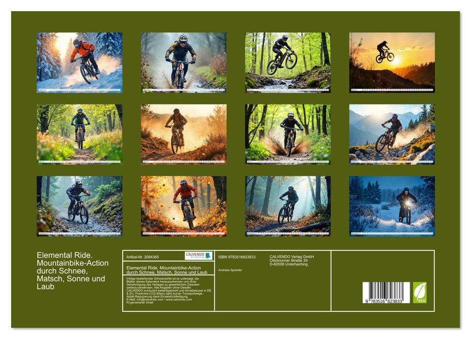 Elemental Ride. Mountainbike-Action durch Schnee, Matsch, Sonne und Laub (CALVENDO Premium Wandkalender 2026)