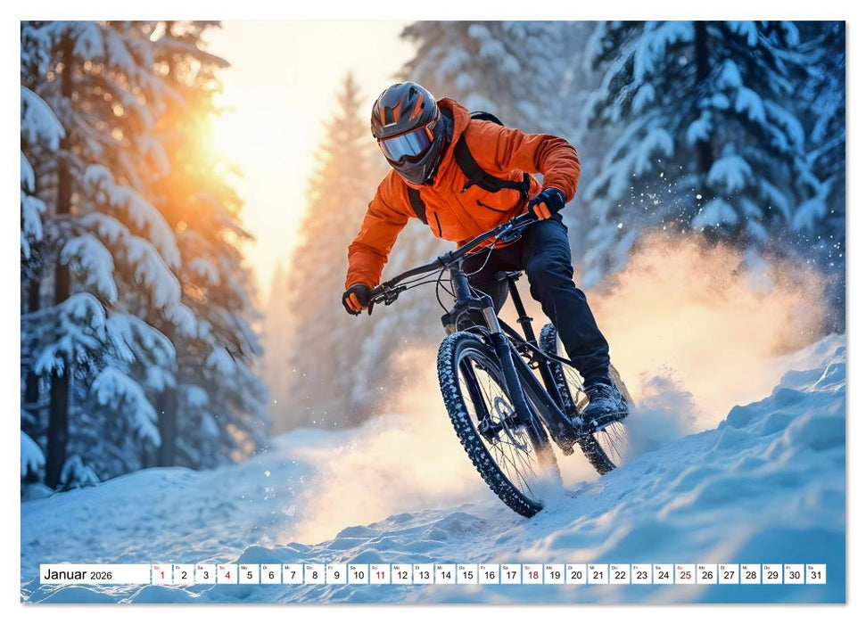 Elemental Ride. Mountainbike-Action durch Schnee, Matsch, Sonne und Laub (CALVENDO Premium Wandkalender 2026)