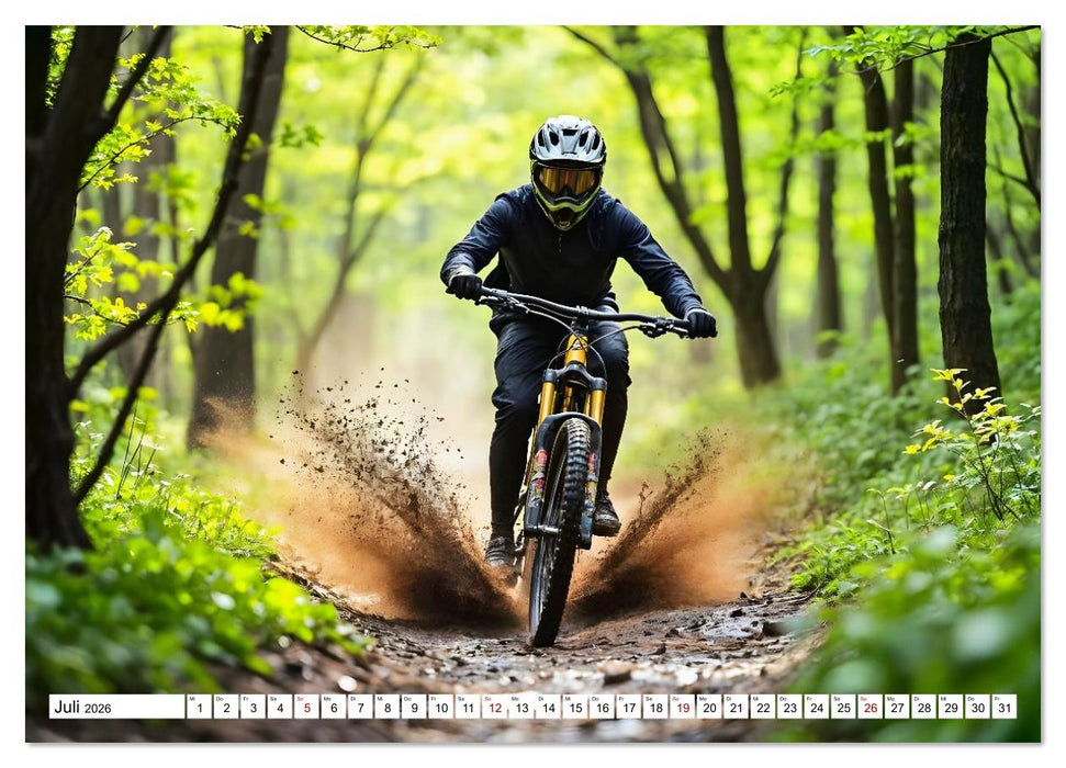 Elemental Ride. Mountainbike-Action durch Schnee, Matsch, Sonne und Laub (CALVENDO Premium Wandkalender 2026)